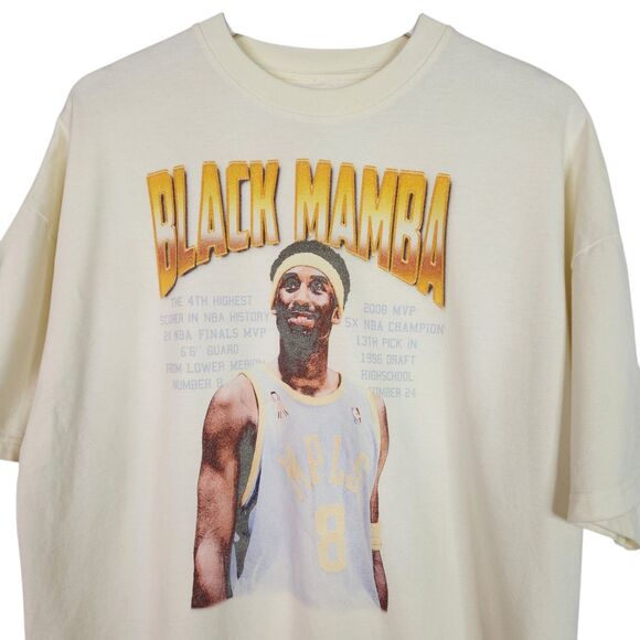 Kobe Bryant Shirt Mens Medium Butter Yellow BLACK MAMBA Tee NBA MVP Mpls 8 Laker - Picture 2 of 9